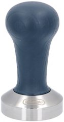 De'Longhi DLSC058 Kaffi Tamper ø 51 mm, mat blo-groer Holzgrëff an enger Edelstol-Pressbasis
