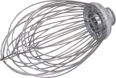 Inox-Metallbiischt a Tropfenform mat engem déngte Drotgeflecht an engem Metall-Gewëndopsaz.