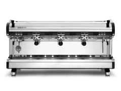 Professional lever espresso machine Nuova Simonelli Aurelia Wave 3GR S in black with a display for easy operation.