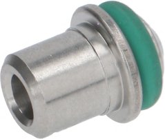 Réckschlagventilgehäus – eng Metallhülls mat engem agesaz grénge O-Ring Réckschlagventilgehäus – eng Metallhülls mat engem agesaz grénge O-Ring