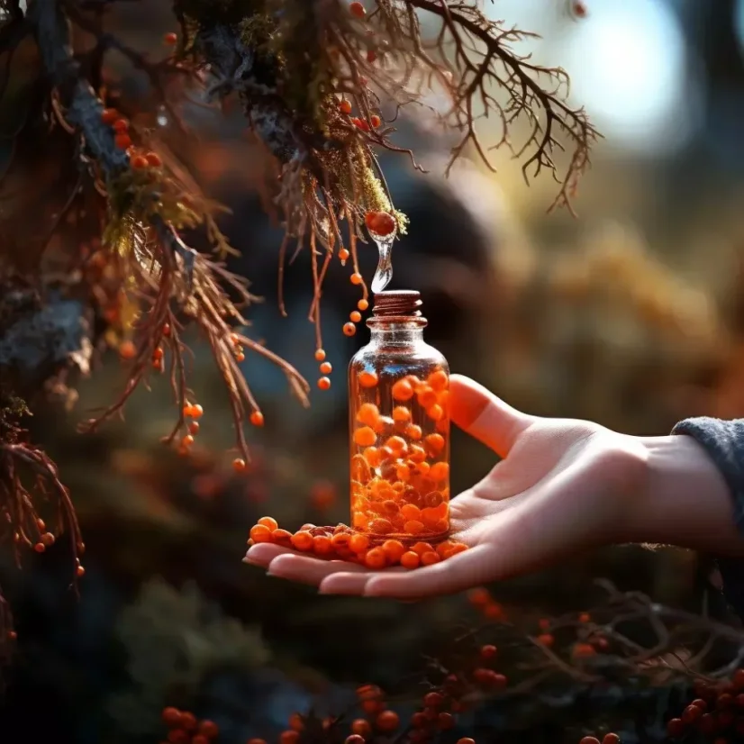 Glass bottle with 10 ml of 100% natural essential oil of Juniperus communis.