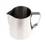 Rhinowares stainless steel milk pitcher 600 ml on a white background, top view Rhinowares stainless steel milk pitcher 600 ml on a white background, top view