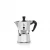 Classic silver Bialetti Moka Express coffee maker for brewing up to 4 cups of coffee.