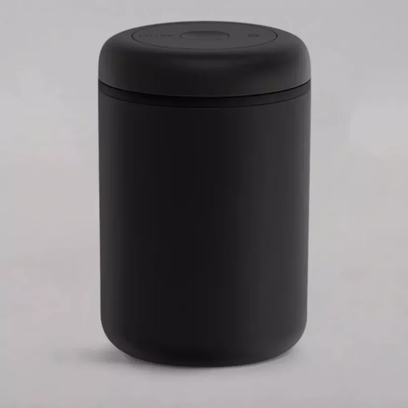 Boîte noire pour le café en grains et le thé d'une capacité de 1200 ml.