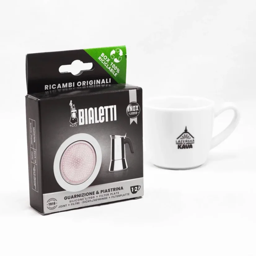 Joint et filtre Bialetti, adaptés pour la cafetière moka New Venus, fabriqués en acier inoxydable, le paquet contient 1 joint et 1 filtre.