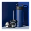 Presse à café Espro Ultra Light en bleu foncé, fabriquée en acier inoxydable, offre un moyen élégant et fonctionnel de préparer 450 ml de café.
