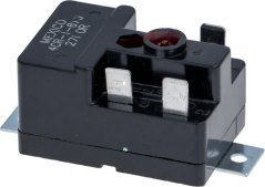 Startrelais an engem schwaarze Plastikgehäis mat engem roude Knäppchen a flache Kontakter. Startrelais an engem schwaarze Plastikgehäis mat engem roude Knäppchen a flache Kontakter.