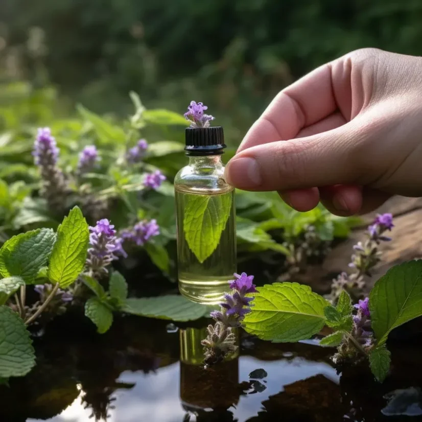 Essential oil of catnip in a 10 ml bottle, 100% natural.