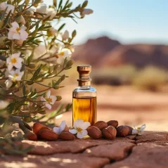 Frasco de 10 ml de aceite esencial de argán 100% natural con aroma neutro. Frasco de 10 ml de aceite esencial de argán 100% natural con aroma neutro.