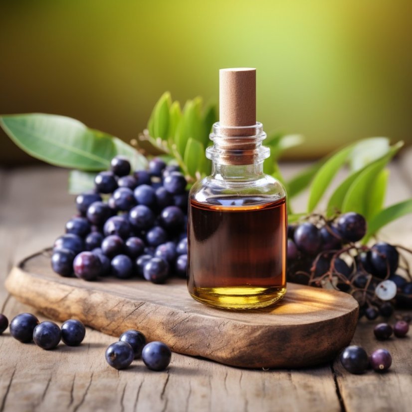 Glass bottle of Acai Berry essential oil by Pestik, 10 ml, 100% natural, aimed at reducing wrinkles.