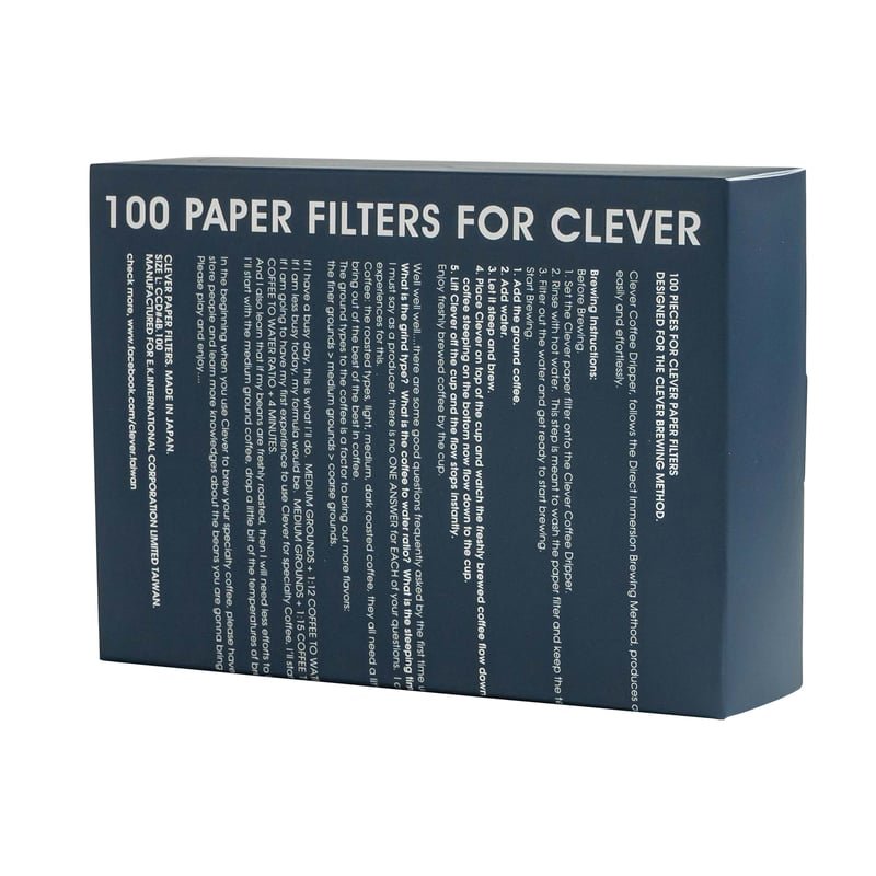Filtros de papel Clever Dripper L 100 peças