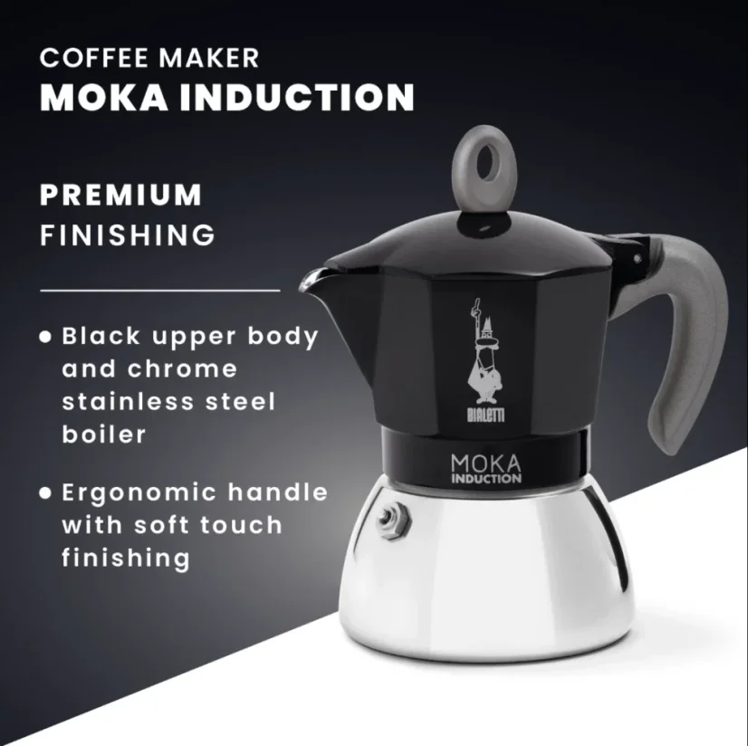 Description de la forme de la cafetière Bialetti New Moka Induction