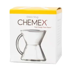 Originalverpackung vun engem Chemex Glasbecher.