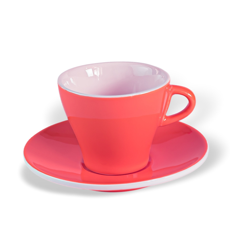 "ClubHouse" puodelis ir lėkštė "Gardenia" 170 ml rožinės spalvos