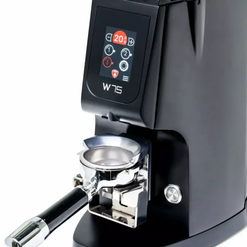 The Eureka Atom W 75 black grinder is the perfect choice for espresso bars, providing precise coffee grinding for a perfect cup.