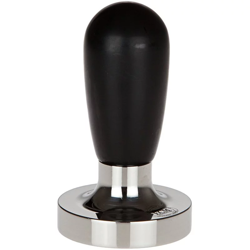 ECM tamper with black handle and 58 mm base.