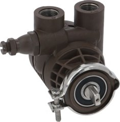 Volumetresch Pompel ODE mat brongem Plastikkierper, zwee Gewëndstutzen an enger Rull mat Band Volumetresch Pompel ODE mat brongem Plastikkierper, zwee Gewëndstutzen an enger Rull mat Band