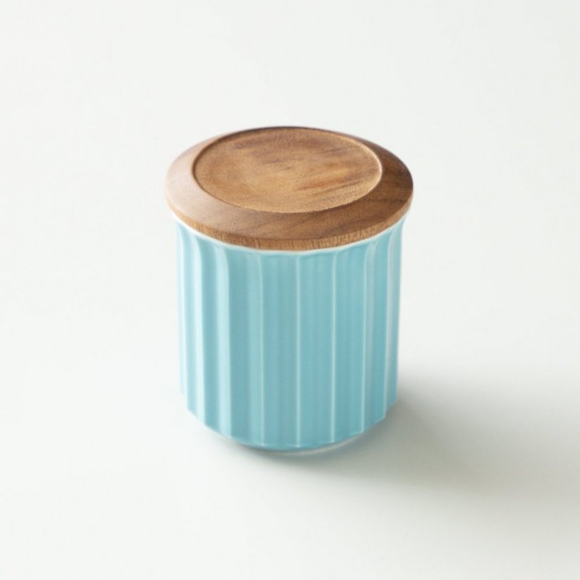 Pot à café en céramique Origami de couleur turquoise.