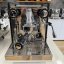 Home lever coffee machine Rocket Espresso Mozzafiato Cronometro R in black with dual cup brewing functionality.