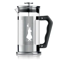 Näkymä edestä Bialetti French Press Preziosa -pannuun, jonka tilavuus on 350 ml.