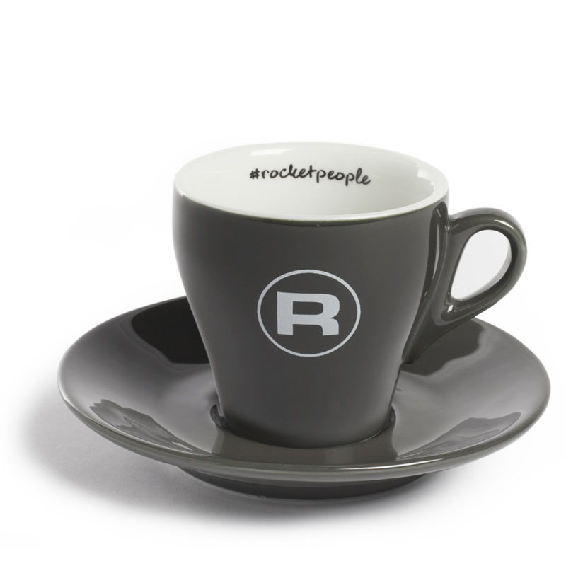 Tasse à espresso Rocket avec soucoupe rocketpeople 180 ml, gris foncé