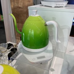 Electric kettle Brewista Artisan in an attractive green color with a capacity of 1.0 liters and an overheating protection feature.
