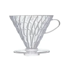 Plastic coffee dripper on a white background Plastic coffee dripper on a white background