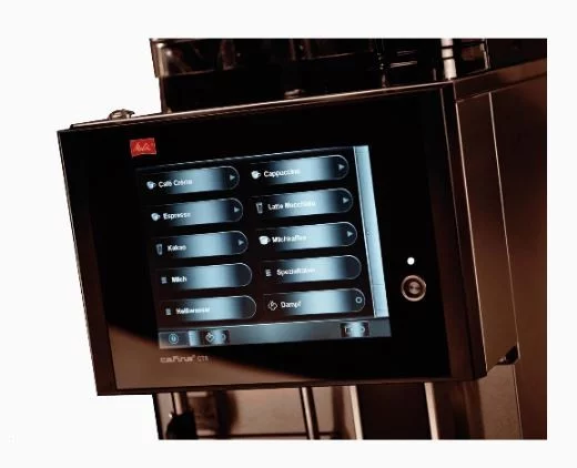 Professional automatic coffee maker Melitta Cafina CT8 with descaling program feature.