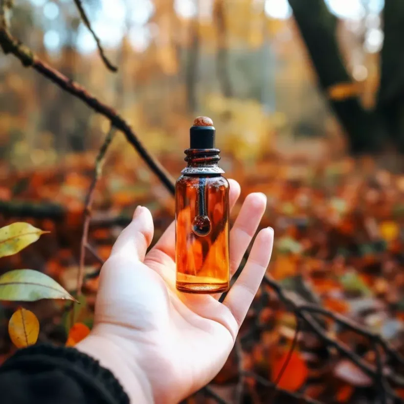 Fľaša esenciálneho oleja Pěstík Kadidlo posvätné s objemom 10 ml s bylinnou vôňou, vyrobený zo 100% prírodných esencií.