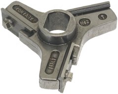 Dräizackegt Metallwierkzeug UNGER KLEMOR mat Lächer a Schrauwen um Enn vun den Äerm an engem quadrateschen Luch an der Mëtt.