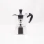 Silver Bialetti Moka Express pot for 2 cups on a white background