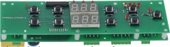 Kontrolleur-Elektronikplack 225x60 mm, gréng Plack mat zwee Ziffer-Displayen, Knäppercher an enger Klemmleescht.