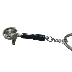 Mini portafilter fekete markolattal kulcstartónak.