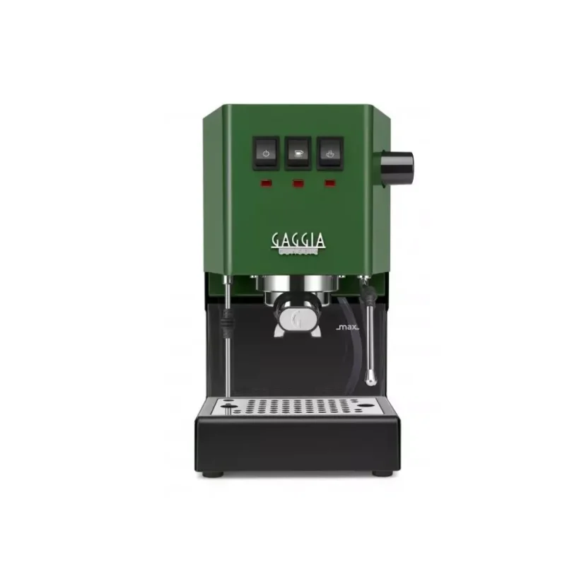 Green home espresso machine Gaggia New Classic EVO.