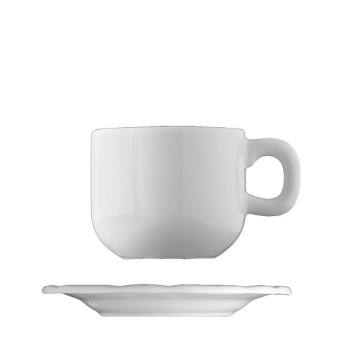 taza blanca Benedict para café con leche
