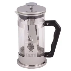 Blick auf den leeren Bialetti French Press Preziosa. Blick auf den leeren Bialetti French Press Preziosa.