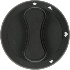 Schwaarzt Kontrollknäppchen Ø70 mm, Siebdrock CASTA, mat wäisse Symboler vu Flam an Drëpp ronderëm Schwaarzt Kontrollknäppchen Ø70 mm, Siebdrock CASTA, mat wäisse Symboler vu Flam an Drëpp ronderëm