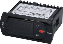 Elektronesche Controller CAREL PJEZC00000, schwaarze Kierper mat digitalem Display a Bedéngungsknäppercher