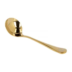 Glossy gold cupping spoon by Barista Space, ideal for professional coffee tasting.