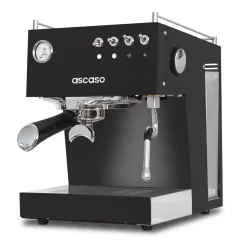 Haus-Espressomaschine Ascaso Steel UNO Black mit einer Spannung von 230V, ideal für die Zubereitung von hochwertigem Espresso.