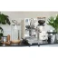 Home lever coffee machine ECM Puristika PID Olive on a kitchen counter.