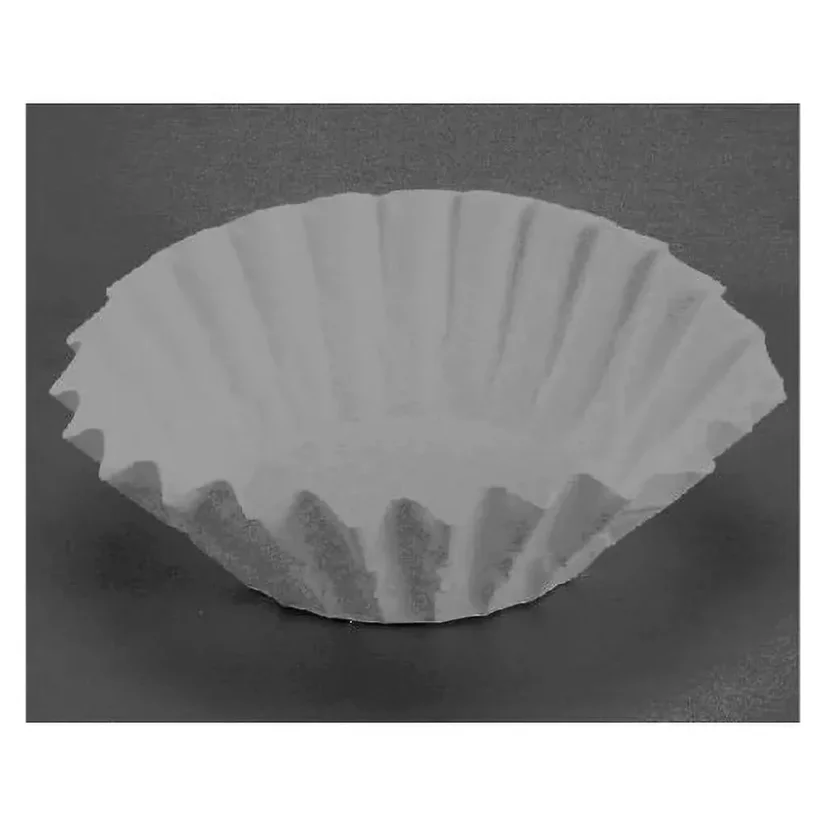 Filtres en papier blancs pour cafetières avec un diamètre de base de 10,8 cm.