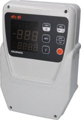 Wäisse Mauer-Reegler Coldface mat engem Display a Knäppercher, vu vir gesinn. Wäisse Mauer-Reegler Coldface mat engem Display a Knäppercher, vu vir gesinn.