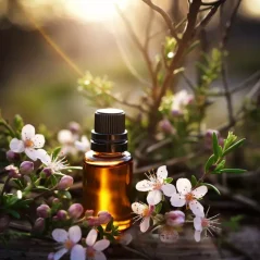 10 ml-es manuka illóolaj üvege, amely gyulladások kezelésére alkalmas. 10 ml-es manuka illóolaj üvege, amely gyulladások kezelésére alkalmas.