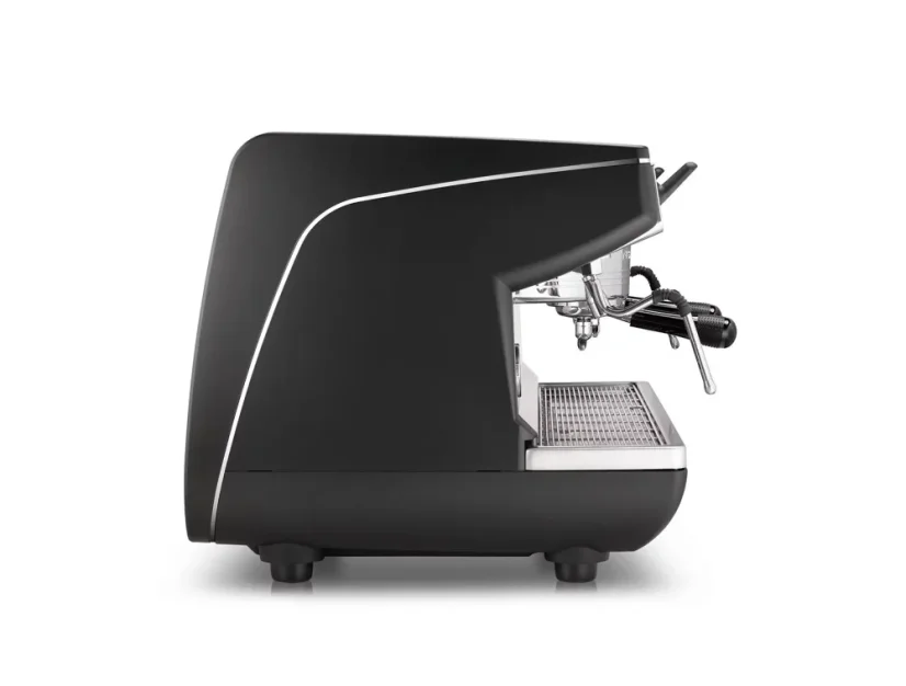 Professional lever espresso machine Nuova Simonelli Appia Life 2GR in black color with an 11-liter boiler capacity.