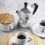 Silver Bialetti Moka Express pot for 2 cups with service