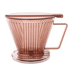 Dripper à café plastique Tiamo Smart2 transparent marron V60