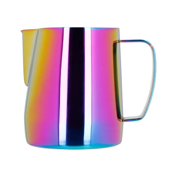 Pink chrome milk pitcher from Barista Space Rainbow with a capacity of 350ml.