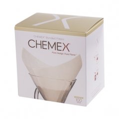 Filtry papierowe Chemex FS-100 na 6-10 filiżanek kawy (100szt) Materiał : Papier