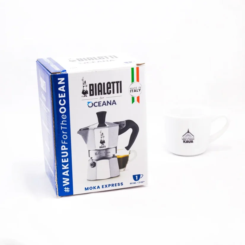 Moka Express, cafetière pour la préparation d'une tasse d'espresso, design traditionnel et qualité de Bialetti.